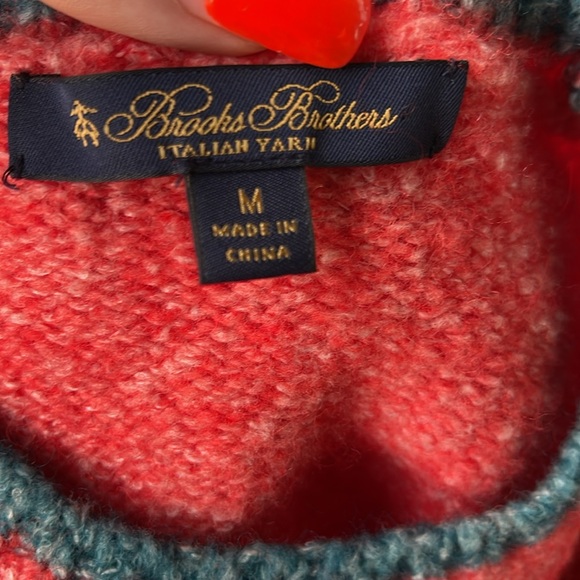 BROOKS BROTHERS Wool-Cotton Blend Tipped Sweater - Picture 6 of 7